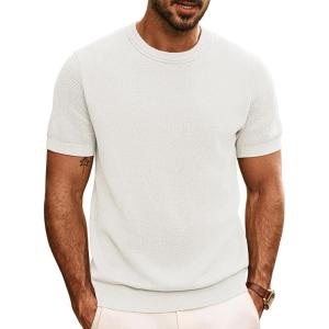 imagePJ PAUL JONES Mens Casual TShirts Classic Short Sleeve Knit Tees Crewneck Solid Tee ShirtsWhite