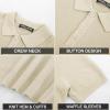 imagePJ PAUL JONES Knit Polo Shirts for Men Casual Short Sleeve Waffle Texture Polo Golf ShirtApricot