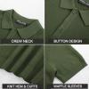imagePJ PAUL JONES Knit Polo Shirts for Men Casual Short Sleeve Waffle Texture Polo Golf ShirtArmy Green