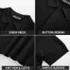 imagePJ PAUL JONES Knit Polo Shirts for Men Casual Short Sleeve Waffle Texture Polo Golf ShirtBlack