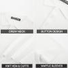 imagePJ PAUL JONES Knit Polo Shirts for Men Casual Short Sleeve Waffle Texture Polo Golf ShirtIvory