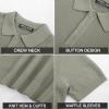 imagePJ PAUL JONES Knit Polo Shirts for Men Casual Short Sleeve Waffle Texture Polo Golf ShirtKhaki Green