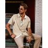 imagePJ PAUL JONES Mens Button Down Short Sleeve Shirts Casual WrinkleFree Dress Shirts Summer BeachBeige