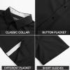 imagePJ PAUL JONES Mens Button Down Short Sleeve Shirts Casual WrinkleFree Dress Shirts Summer BeachBlack