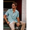 imagePJ PAUL JONES Mens Button Down Short Sleeve Shirts Casual WrinkleFree Dress Shirts Summer BeachBlue