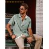 imagePJ PAUL JONES Mens Button Down Short Sleeve Shirts Casual WrinkleFree Dress Shirts Summer BeachGreen