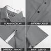 imagePJ PAUL JONES Mens Button Down Short Sleeve Shirts Casual WrinkleFree Dress Shirts Summer BeachGrey