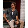 imagePJ PAUL JONES Mens Button Down Short Sleeve Shirts Casual WrinkleFree Dress Shirts Summer BeachGrey Black