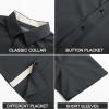 imagePJ PAUL JONES Mens Button Down Short Sleeve Shirts Casual WrinkleFree Dress Shirts Summer BeachGrey Black