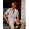 imagePJ PAUL JONES Mens Button Down Short Sleeve Shirts Casual WrinkleFree Dress Shirts Summer BeachGrey Pink