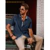 imagePJ PAUL JONES Mens Button Down Short Sleeve Shirts Casual WrinkleFree Dress Shirts Summer BeachNavy Blue