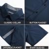 imagePJ PAUL JONES Mens Button Down Short Sleeve Shirts Casual WrinkleFree Dress Shirts Summer BeachNavy Blue