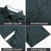 imagePJ PAUL JONES Mens Button Down Short Sleeve Shirts Casual WrinkleFree Dress Shirts Summer BeachOlive Green