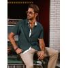 imagePJ PAUL JONES Mens Button Down Short Sleeve Shirts Casual WrinkleFree Dress Shirts Summer BeachOlive Green