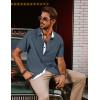 imagePJ PAUL JONES Mens Button Down Short Sleeve Shirts Casual WrinkleFree Dress Shirts Summer BeachPurple Blue