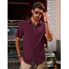 imagePJ PAUL JONES Mens Button Down Short Sleeve Shirts Casual WrinkleFree Dress Shirts Summer BeachRed