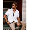 imagePJ PAUL JONES Mens Button Down Short Sleeve Shirts Casual WrinkleFree Dress Shirts Summer BeachWhite