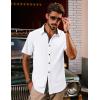 imagePJ PAUL JONES Mens Button Down Short Sleeve Shirts Casual WrinkleFree Dress Shirts Summer BeachWhite