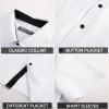 imagePJ PAUL JONES Mens Button Down Short Sleeve Shirts Casual WrinkleFree Dress Shirts Summer BeachWhite