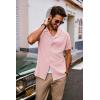 imagePJ PAUL JONES Mens Casual Button Down Shirt Short Sleeve Cuban Beach Shirt WrinkleFree Summer Shirts with Pocket