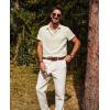 imagePJ PAUL JONES Mens Casual Button Down Shirt Short Sleeve Untucked Summer Shirts Fashion Textured Beach ShirtApricot