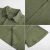 imagePJ PAUL JONES Mens Casual Button Down Shirt Short Sleeve Untucked Summer Shirts Fashion Textured Beach ShirtArmy Green