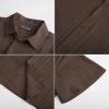 imagePJ PAUL JONES Mens Casual Button Down Shirt Short Sleeve Untucked Summer Shirts Fashion Textured Beach ShirtCoffee