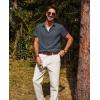 imagePJ PAUL JONES Mens Casual Button Down Shirt Short Sleeve Untucked Summer Shirts Fashion Textured Beach ShirtDark Gray