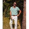 imagePJ PAUL JONES Mens Casual Button Down Shirt Short Sleeve Untucked Summer Shirts Fashion Textured Beach ShirtLight Green