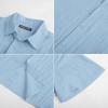 imagePJ PAUL JONES Mens Casual Button Down Shirt Short Sleeve Untucked Summer Shirts Fashion Textured Beach ShirtSky Blue