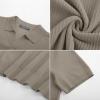 imagePJ PAUL JONES Mens Polo Shirts Short Sleeve VNeck Ribbed Polo Shirt Casual Breathable Knit PoloCamel