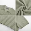 imagePJ PAUL JONES Mens Polo Shirts Short Sleeve VNeck Ribbed Polo Shirt Casual Breathable Knit PoloKhaki