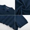 imagePJ PAUL JONES Mens Polo Shirts Short Sleeve VNeck Ribbed Polo Shirt Casual Breathable Knit PoloNavy Blue
