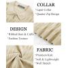 imagePJ PAUL JONES Mens Quarter Zip Polo Shirts Short Sleeve Textured Knit Polo T Shirt Business Casual Golf ShirtsApricot