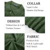 imagePJ PAUL JONES Mens Quarter Zip Polo Shirts Short Sleeve Textured Knit Polo T Shirt Business Casual Golf ShirtsArmy Green