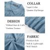 imagePJ PAUL JONES Mens Quarter Zip Polo Shirts Short Sleeve Textured Knit Polo T Shirt Business Casual Golf ShirtsBlue