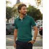 imagePJ PAUL JONES Mens Quarter Zip Polo Shirts Short Sleeve Textured Knit Polo T Shirt Business Casual Golf ShirtsGreen