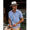 imagePJ PAUL JONES Mens Short Sleeve Button Down Shirts Casual Beach Summer Vacation ShirtsLight Denim Blue