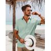 imagePJ PAUL JONES Mens Short Sleeve Button Down Shirts Casual Beach Summer Vacation ShirtsLight Green
