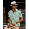 imagePJ PAUL JONES Mens Short Sleeve Button Down Shirts Casual Beach Summer Vacation ShirtsLight Green