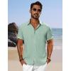 imagePJ PAUL JONES Mens Short Sleeve Button Down Shirts Casual Beach Summer Vacation ShirtsLight Green