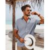 imagePJ PAUL JONES Mens Short Sleeve Button Down Shirts Casual Beach Summer Vacation ShirtsLight Grey