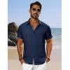 imagePJ PAUL JONES Mens Short Sleeve Button Down Shirts Casual Beach Summer Vacation ShirtsNavy Blue