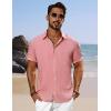 imagePJ PAUL JONES Mens Short Sleeve Button Down Shirts Casual Beach Summer Vacation ShirtsPink