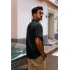 imagePJ PAUL JONES Mens Short Sleeve Button Down Shirts Lightweight Cotton Shirt Casual Summer Shirts for MenBlack