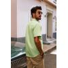 imagePJ PAUL JONES Mens Short Sleeve Button Down Shirts Lightweight Cotton Shirt Casual Summer Shirts for MenLightgreen