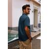 imagePJ PAUL JONES Mens Short Sleeve Button Down Shirts Lightweight Cotton Shirt Casual Summer Shirts for MenNavy Blue