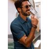 imagePJ PAUL JONES Mens Short Sleeve Button Down Shirts Lightweight Cotton Shirt Casual Summer Shirts for MenNavy Blue
