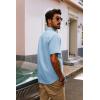 imagePJ PAUL JONES Mens Short Sleeve Button Down Shirts Lightweight Cotton Shirt Casual Summer Shirts for MenSkyblue