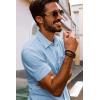 imagePJ PAUL JONES Mens Short Sleeve Button Down Shirts Lightweight Cotton Shirt Casual Summer Shirts for MenSkyblue
